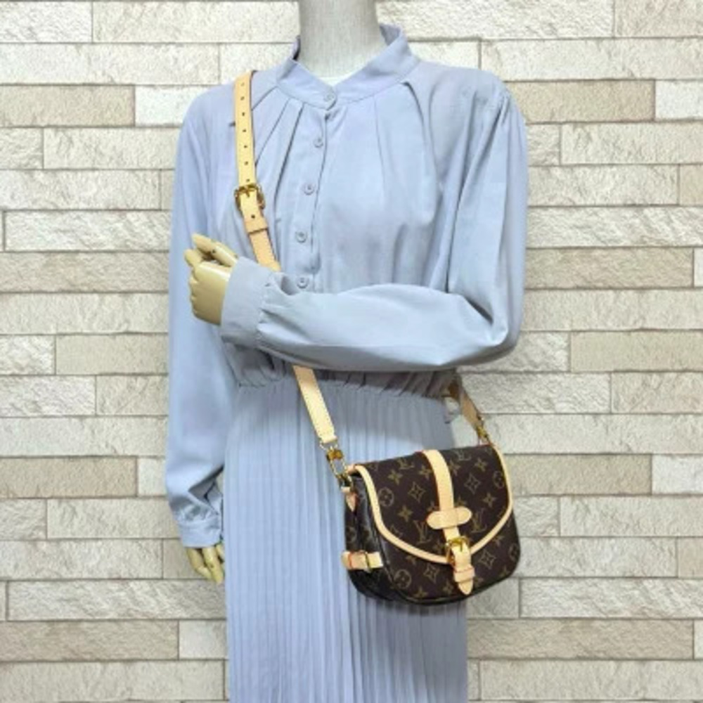 Louis Vuitton Brown Saumur Shoulder Monogram Canvas Bag